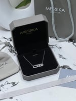 سلسال MESSIKA معدن فضي بكريستالات