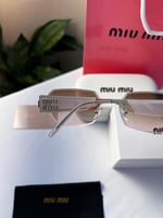 نظارة MIU MIU - اطار ذهبي - عدسه بني مدرج