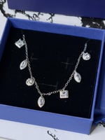 سلسال سوارفيسكي فضي كريستالة فضي