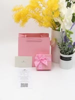 سلسال سوارفيسكي فضي كريستالة وردي