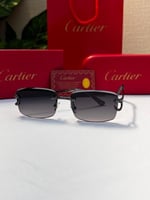 نظارة Cartier- اطار اسود- عدسه اسود مدرج