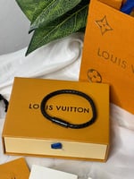 إسوارة LOUIS VUITTON جلد ومعدن أسود