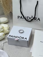 خاتم باندورا PANDORA فضي كرستالة فضي