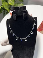 سلسال الفراشات ازرق غامق فضة عيار 925