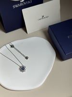 سلسال سوارفيسكي فضي كريستالة زرقاء