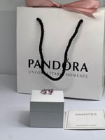 خاتم باندورا PANDORA فضي كرستالة وردي