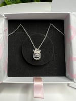 سلسال باندورا PANDORA فضي كرستالة ابيض