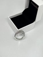 خاتم باندورا PANDORA فضي كرستالة فضي