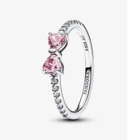 خاتم باندورا PANDORA فضي كريستالة وردي