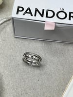 خاتم باندورا PANDORA فضي كرستالة فضي