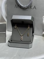 سلسال MESSIKA معدن ذهبي بكريستالات