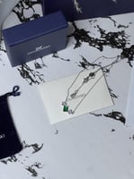 سلسال سوارفيسكي فضي كريستالة أخضر