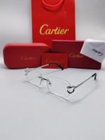 نظارة carter اطار فضي - عدسة شفاف