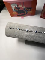 اسوارة العيون ابيض-ازرق فضة عيار 925