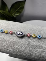 اسوارة العيون ملون فضة عيار 925