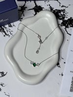 سلسال سوارفيسكي فضي كريستالة أخضر