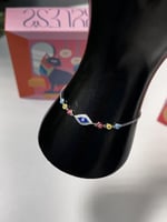 اسوارة العين ملون فضة عيار 925