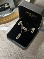 سلسال MESSIKA معدن ذهبي بكريستالات