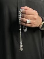 خاتم ملكي فضة عيار( 925 ) لون لؤلؤي