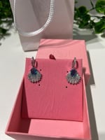 حلق سوارفيسكي فضي - أزرق