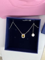 سلسال سوارفيسكي فضي كريستالة صفراء