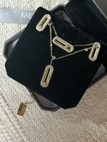 سلسال MESSIKA معدن ذهبي بكريستالات