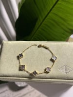 إسوارة Van cleef حجم صغير - ذهبي -فيروزي