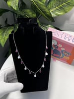 سلسال الدمعه احمر فضة عيار 925