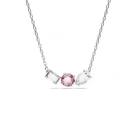 سلسال سوارفيسكي فضي كريستالة وردي