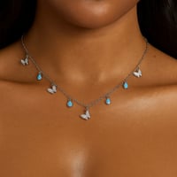 سلسال الفرشات أزرق فضة عيار 925