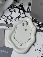 سلسال MESSIKA معدن فضي بكريستالات