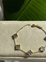 إسوارة Van cleef حجم صغير - ذهبي -فيروزي