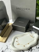 سلسال MESSIKA شوكر معدن ذهبي بكريستالات