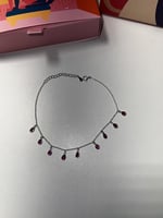 خلخال الدمعه أحمر فضة عيار 925