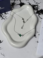 سلسال سوارفيسكي فضي كريستالة أخضر