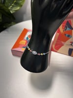 اسوارة العيون ملون فضة عيار 925