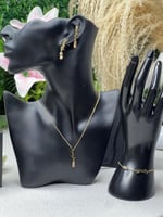 طقم سان لوران ذهبي