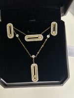 سلسال MESSIKA معدن ذهبي بكريستالات