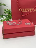 اسواره مع خاتم فضي VALENTINO