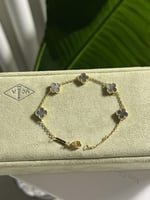 إسوارة Van cleef حجم صغير - ذهبي -فيروزي