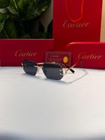 نظارة Cartier- اطار ذهبي- عدسه بني اسود