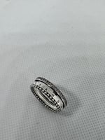 خاتم باندورا PANDORA فضي كرستالة فضي