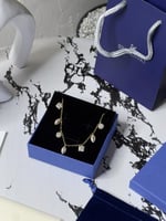 سلسال سوارفيسكي ذهبي كريستالة فضي