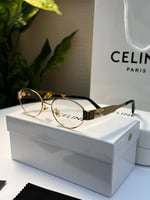 نظارة celine - إطار ذهبي - عدسة شافافة