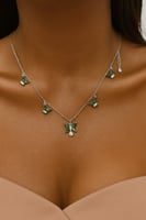 سلسال الزهور اخظر فضة عيار 925