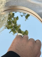 خاتم ملكي فضة عيار( 925 ) لون لؤلؤي