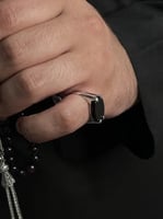 خاتم ملكي فضة عيار( 925 )لون اسود ملكي