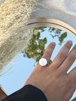 خاتم ملكي فضة عيار( 925 ) لون لؤلؤي