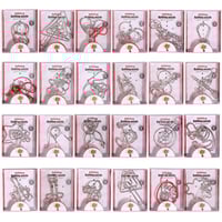 لغز فك و تركيب عقد الحديد (صندوق 24 حبة) مختلفة