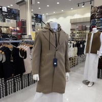 جاكيت بالطو قبوع بيج